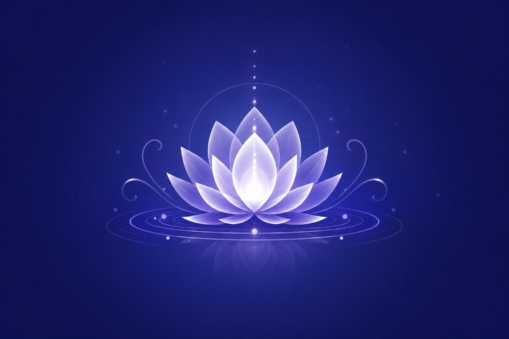 Glowing lotus flower