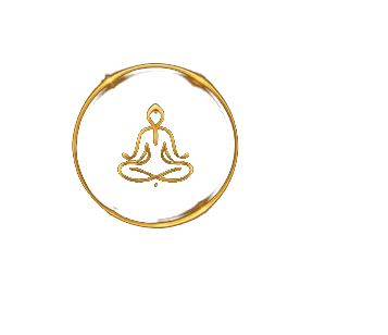 Meditative silhouette with golden mandala